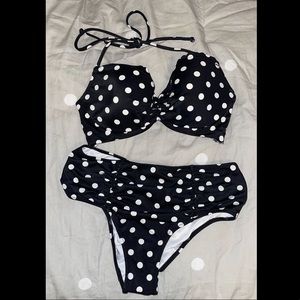 Victoria’s Secret Black and White Polka Dot Two Piece Bathing Suit